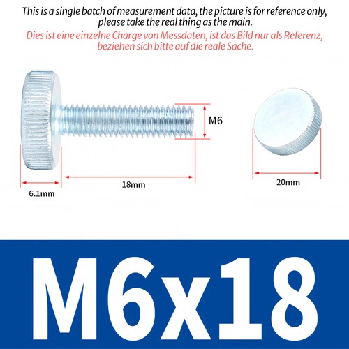 Knurled Thumb Screw Flat Head Hand Grip Knob Bolts Zinc Plated / Stainless Steel - Picture 92 of 119