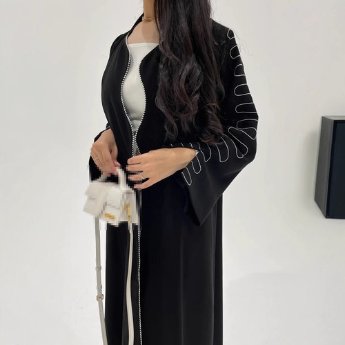 Cárdigan Abaya Dubai Open Kaftan Mujeres Musulmán Vestido Largo Noche Kimono Bata - Imagen 6 de 11