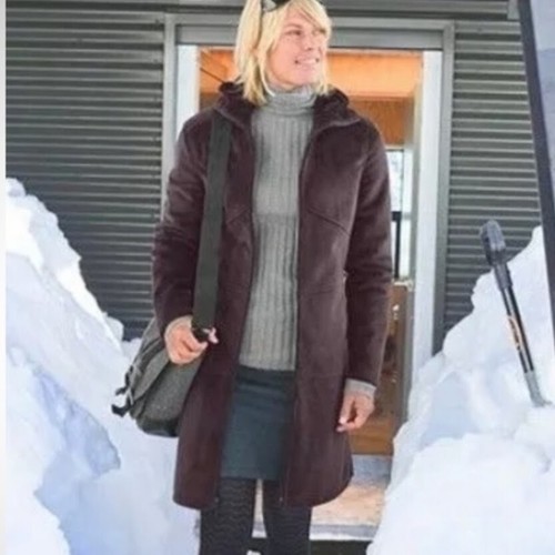 Cappotto Athleta Minka Peluche Pile Linea Media Verde Oliva Accogliente Caldo Donna Grande - Foto 3 di 7