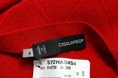 Dsquared2 Women's 100% Wool Red Cardigan Sweater US S IT 40 - Picture 4 of 4