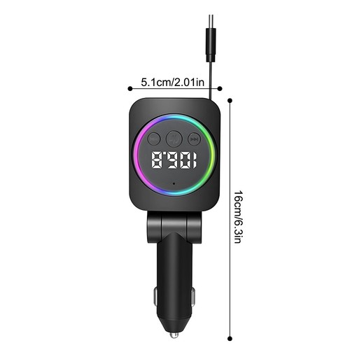 3in 1 45W Retractable Car Charger USB Type-C Cable For Phone Fast Charge Adapter - Picture 14 of 14