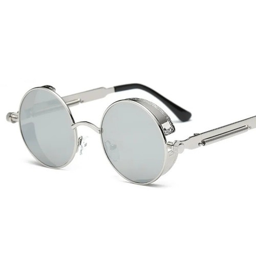 Men Women Vintage Gothic Steampunk Glasses Retro Round Hd Polarized Sunglasses - Picture 28 of 33