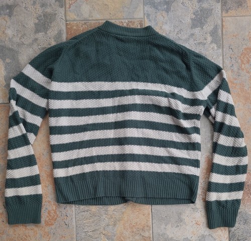 BOAST Men's XL Button Closure Wool Cardigan Embroidered Leaf Logo Green White - Picture 9 of 9