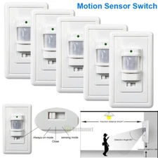 1-5PCS Motion Sensor 110V PIR Detector Auto ON/OFF Infrared LED Light Switch NEW