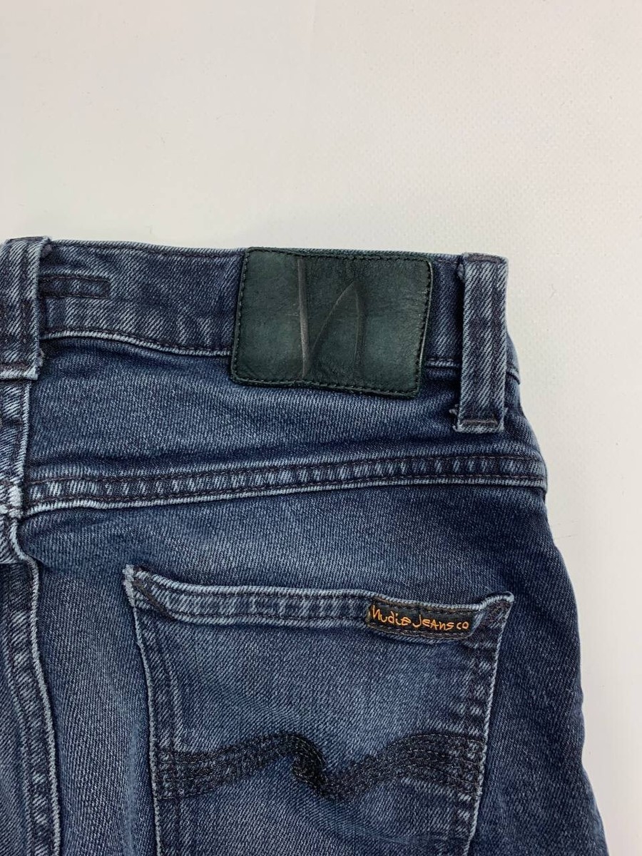 NUDIE GRIM TIM HIDDEN BLUE Denim Slim Skinny Stretch Jeans W29 L32 