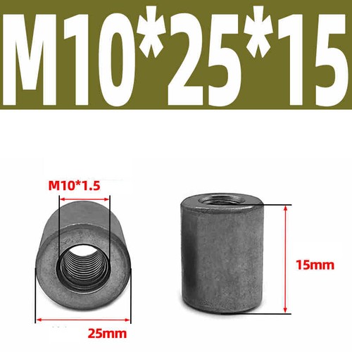 M8-M20 Threaded Sleeve Rod Bar Stud Round Connector Nut A3 carbon steel Nuts - Picture 141 of 182