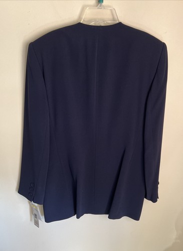 Jones New York Women's Navy Collarless Single Button Lined Blazer Jacket NWT - Picture 2 of 10
