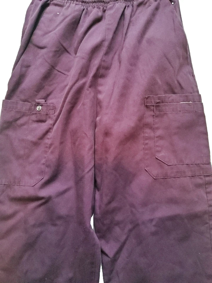 Moda Sello Cuidado de la Salud Damas Borgoña Exfoliantes Bolsillos con Cordón XS Foto 2 de 4