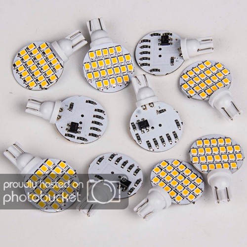 10x Super Bright 4.8w Warm White T10 921 RV Car Wedge 24SMD LED Light Bulb 12v - Bild 1 von 4