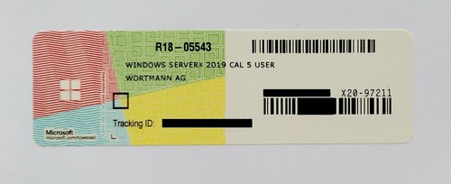 5 CAL USER (użytkownicy) dla klienta standardowego serwera Microsoft Windows 2019 - Zdjęcie 2 z 2