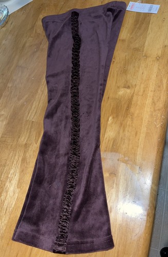 Girls Gymboree NWT Sz 6 Purple-Brown Velour Flare Pants W Side Ruffle NEW - Picture 8 of 13