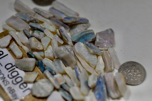 AUSTRALIAN ROUGH OPAL PARCEL BLACK DARK CRYSTAL CUT SOME NICE STONES 190ct VIDEO - Picture 18 of 23