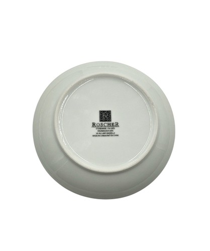 Vintage Roscher Bluebird Tea-cup Or Mug Stoneware Saucer Set Of (4) 6 Inch - Picture 4 of 4