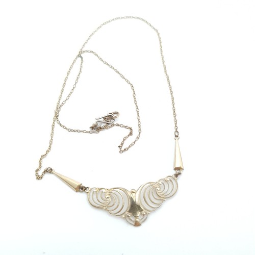 Collar Colgante Vintage Rowi Doble Chapado en Oro Delicado Rodi Wienenberger Años 20 - Imagen 3 de 13