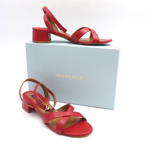 Margaux "The Lena Sandal" Women's Block Heel Slingbacks in Red - EU 39.5 - MX410