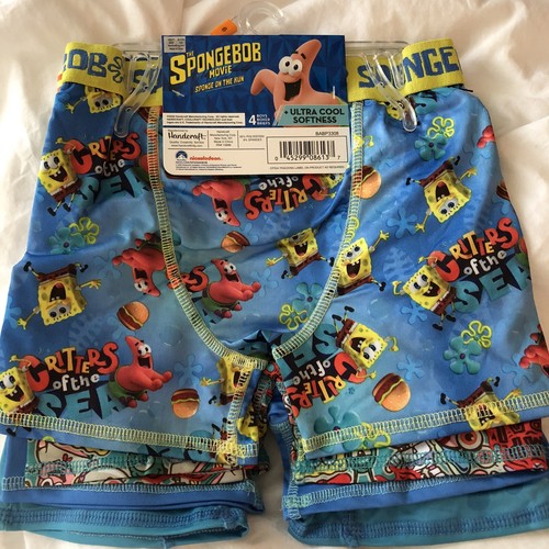 7 Pairs New w/tags SpongeBob Movie Boys Athletic Boxer Briefs Size 6 Nickelodeon - Picture 2 of 9