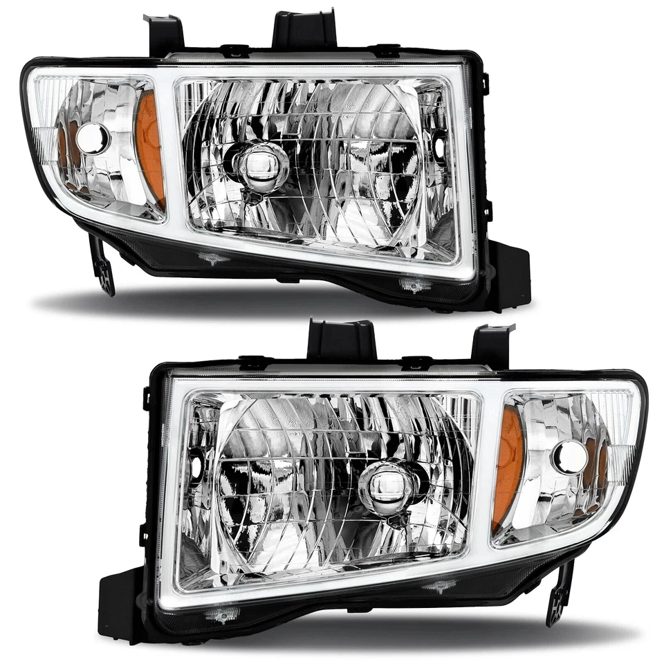 Conjunto de faróis para 2006-2014 Honda Ridgeline cromado âmbar par - Imagem 2 de 4