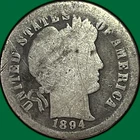 1894-O Barber Dime Good G Coin, Scratched #41360