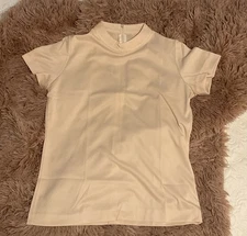 VINTAGE 60's JEUNIQUE Beige Zipper Back Top Size 10 NEW WITH TAGS