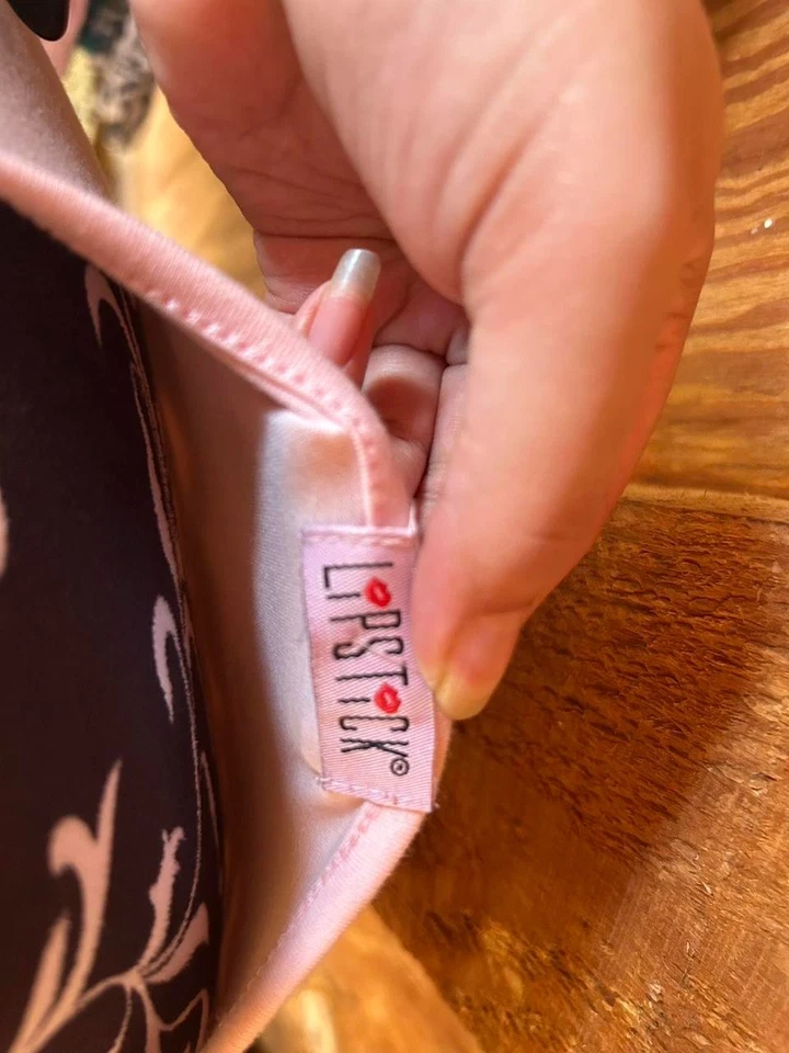 Y2K Vintage Encaje y Lentejuelas Bordado Top Lápiz Labial Mujer Mediano Años 2000 Hada Foto 3 de 4