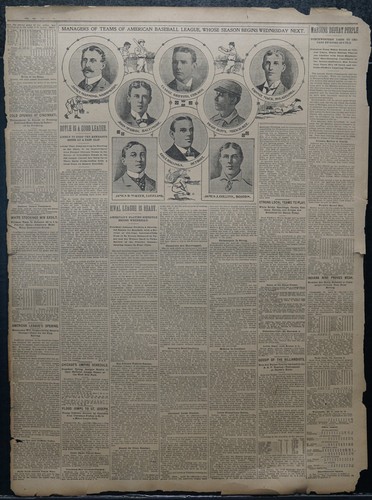1901 Chicago Tribune Sportseite - Manager der New American League - Connie Mack - Bild 4 von 4
