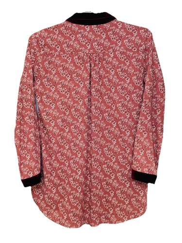 Starts Silent Journey Kate Bluse Blumen bestickt L rosa Tunika Samtbesatz - Bild 2 von 13