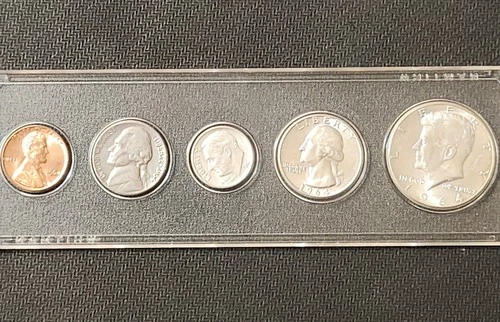 1964 P Kennedy Year Set, 90% Silver, Choice  AU, 5 Coin Lot JFK-21