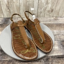 Sam Edelman Gigi Women  s Cognac Leather Thong Sandals Size 6.5 M