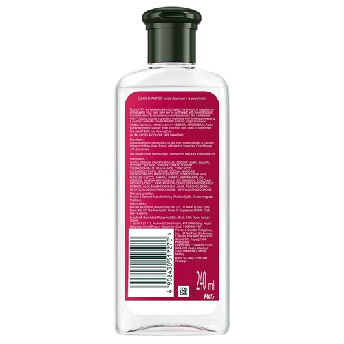 Herbal Essences White Strawberry and Sweet Mint Shampoo 240ml Paraben Free - Picture 2 of 7