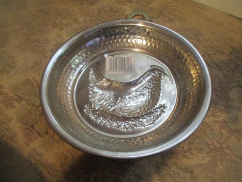 Vintage rame pollo gallina su nido rotondo cottura gelatina stampo da parete 7-34" - Foto 6 di 8