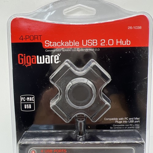 New Gigaware 4-Port Modular Stackable USB 2.0 Hub 26-1038 PC Mac 0040293018818 - Picture 2 of 11