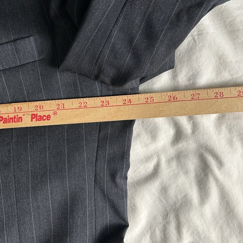 Jos A Banks Herren 46R Hose ~ 40x30 schwarz Nadelstreifen 100% Wolle Anzug - Bild 12 von 17