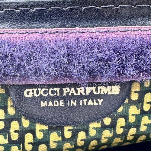 Vintage Gucci Sherry line Suede Clutch bag Dark green Parfums Authentic - Picture 16 of 18