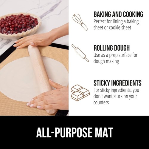 GORILLA GRIP Reusable Nonstick Silicone 11.75" x 8.25" (Quarter Sheet), Black  - Picture 8 of 9