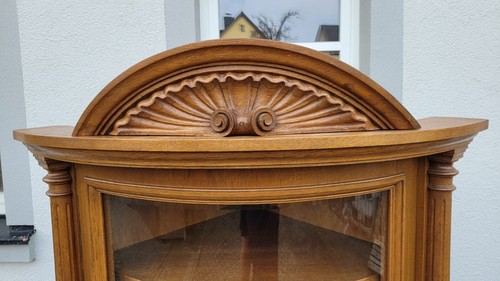 Eckvitrine Gründerzeit 1890 Eckschrank Vitrine Julius Groschkus Eiche Nussbaum - Bild 9 von 24