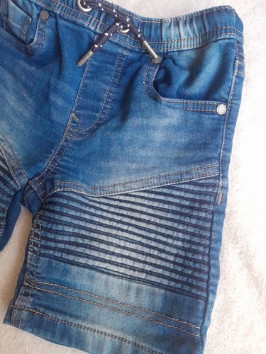 Boys 4t Denim Ridged Jean Drawstring Bottoms Shorts - Picture 2 of 7