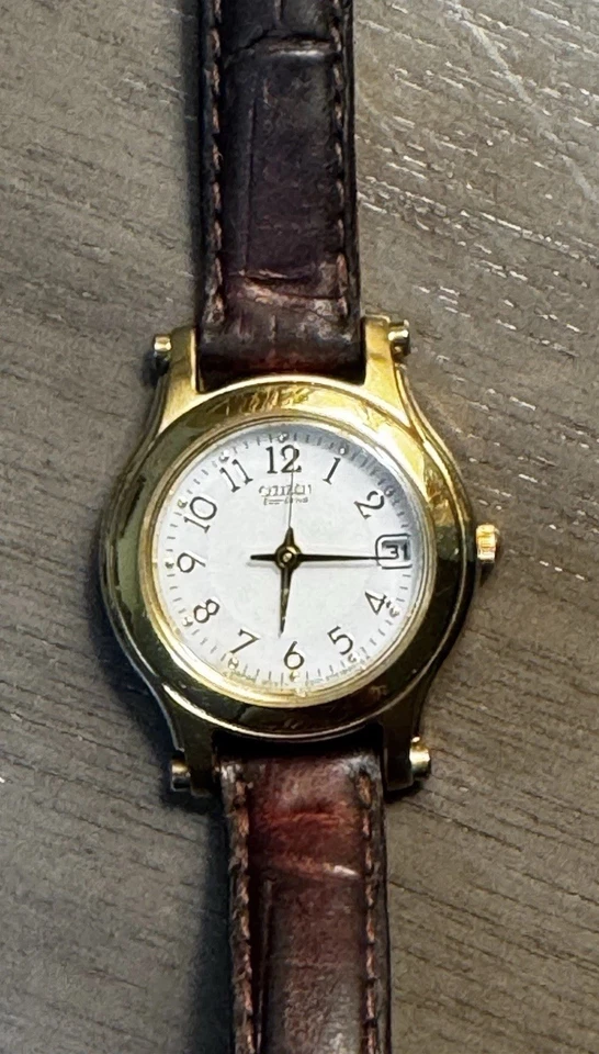 Citizen Eco-Drive Women’s Watch Gold-Tone Case Brown Leather Strap - Image 2 of 4