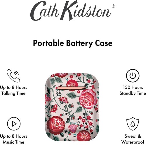 Cath Kidston Bluetooth Earbuds Headphones True Wireless Stereo Mic Strawberry - Picture 2 of 6
