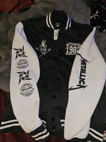 METALLICA VARSITY JACKET MENS SMALL WHITE LETTERMANS METAL BAND 1982 - Picture 1 of 7