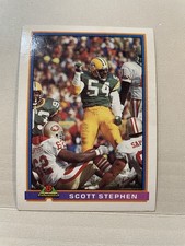 Bowman 1991 Scott Stephen #165 Green Bay Packers Rookie NFL Football Card. rookie card picture