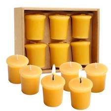 6pcs Beeswax Votive Candles Pure Handmade Pillar Natural Votives Set for Gift...