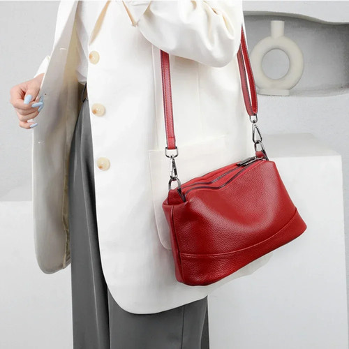 100 % Cuero Genuino Bolsos para Mujer Bolso de Mano Damas Bandolera Bolso de Hombro - Imagen 5 de 22