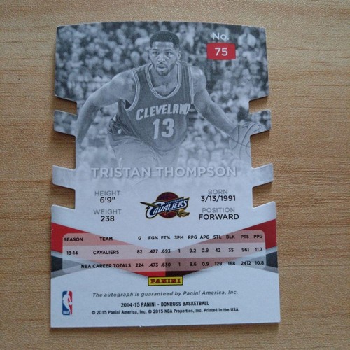 2014-15 Panini Donruss Elite Tristan Thompson Clevelando Cavaliers automático/199 #75 - Imagen 23 de 24