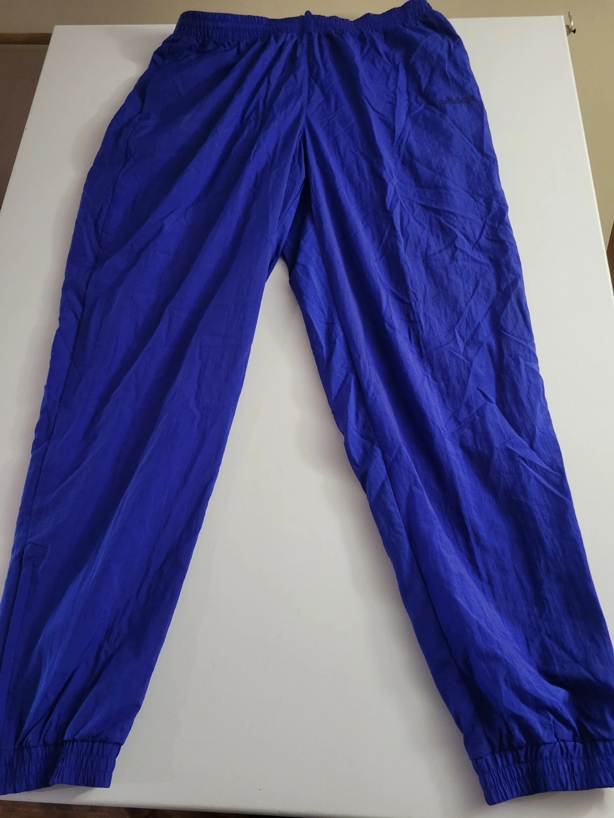 Vintage Adidas Track Pants Mens XL Blue Windbreaker Nylon Lined Y2K Insulated