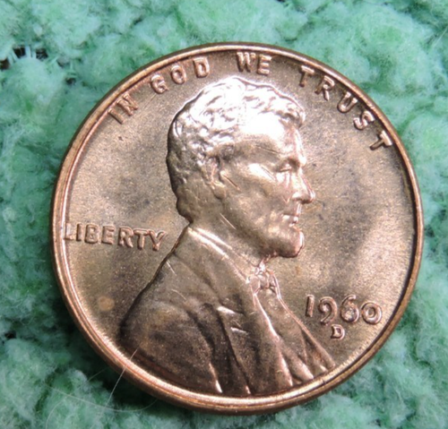4) 1960D 1C SMALL DATE ERROR - DIE CHIP 6 & B - BU RED UNC - Lot C - Picture 2 of 6