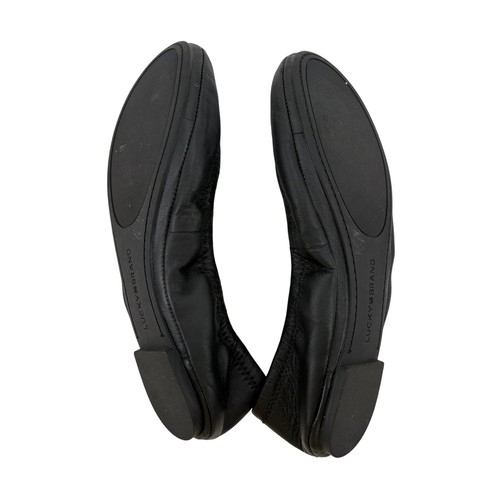 Lucky Brand Black Leather Ballet Flats Slip On Shoes Womens Size 8 - Picture 3 of 5