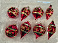 Christbaumkugeln Weihnachtskugel Christbaumschmuck Krebs Lauscha rot Gold grün