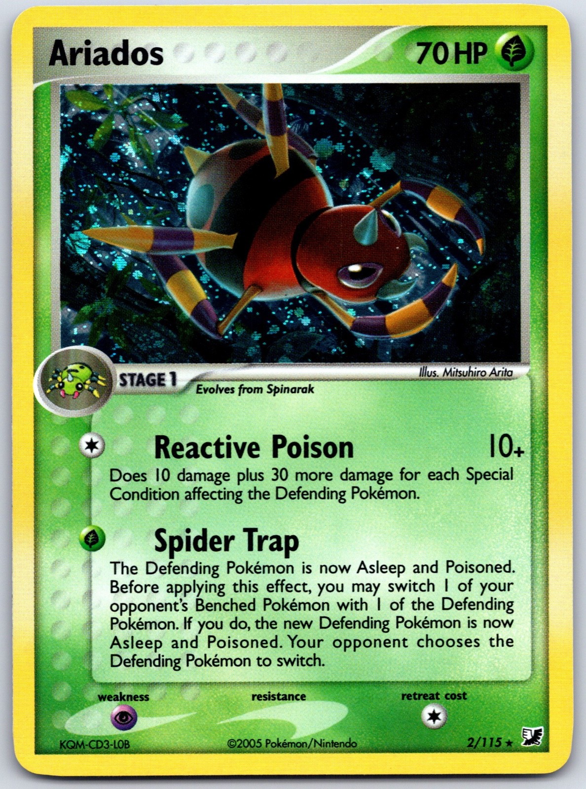 Pokemon Ariados 2/115 EX Unseen Forces Holo Rare NM - Swirl