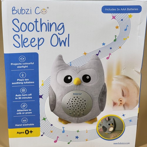 Bubzi Co Soothing Sleep Owl Plush Baby Night Light Sound Machine Newborn w/Box - Picture 4 of 7