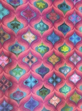 Robert Kaufmann Wishwell Happy Place Bright Pink Bargello Cotton Fabric BTHY #4